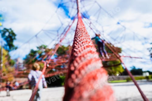 Preview: Rope-Ladder Web In A Playground Where Children Can Develop Their Climbing Skills And Remove Fear Of