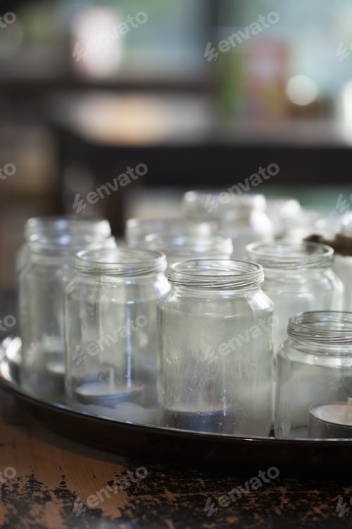 Preview: Jars On Bar Artistic Selective Focus