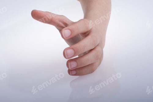 Preview: Hand Holding On A White Background