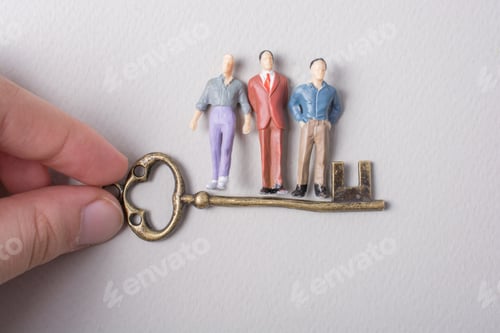 Preview: Tiny Figurine Of Man Miniature And Retro Key