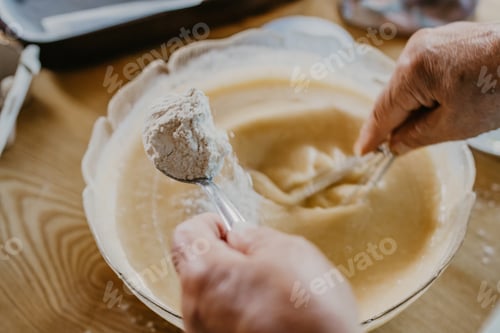 Preview: Adult Woman In The Kitchen Kneading The Mix For Sweets And Desserts