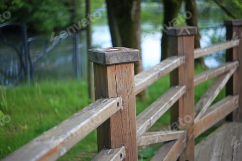Preview: Wooden Fence Close Up In The Park