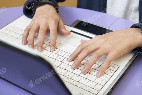 Preview: Child Studying With The Laptop