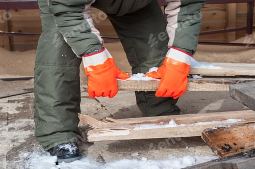 Preview: Carpenter Working At Sawmill, Closeup Photo