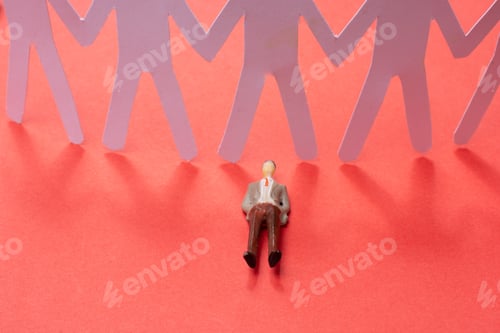 Preview: Group Of People Icon. The Meeting Of An Organization. Paper Cut Out In The Shape Of People
