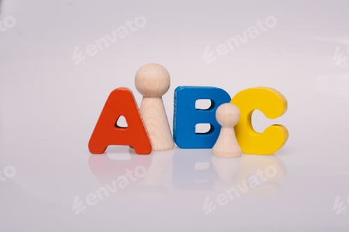 Preview: Wooden Figurines Of Family As Concept Of Caring For Children
