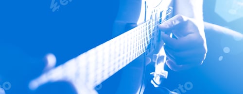 Preview: Soft Focus Photo. Man Playing Electric Guitar In The Shadow. Musical Instrument Photo. Musician