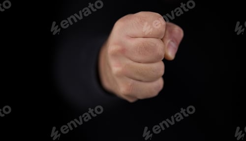 Preview: Close Up Hand Of A Man. A Strong Punch