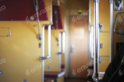 Preview: Blurred Beige Passenger Train Interior