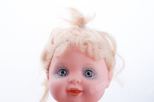 Preview: Baby Doll'S Head On A White Background