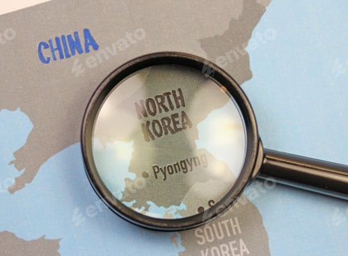 Preview: North Korea Map Close Up With Magnifier