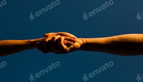Preview: Girl Hand In Heart Form Love Blue Sky