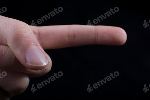 Preview: Hand Pointing Gesture On A White Background