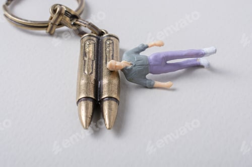 Preview: Man Figurine Model And Bullet As Conceptual Against War Photography