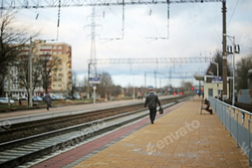Preview: Blurred Urban Railway Station Background