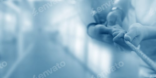Preview: Hands Pulling Rope And Business Background, Collaboration And Cooworking