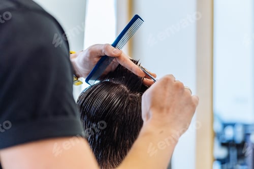 Preview: Man At Professional Barbershop. Haircut. Lifestyle Concept
