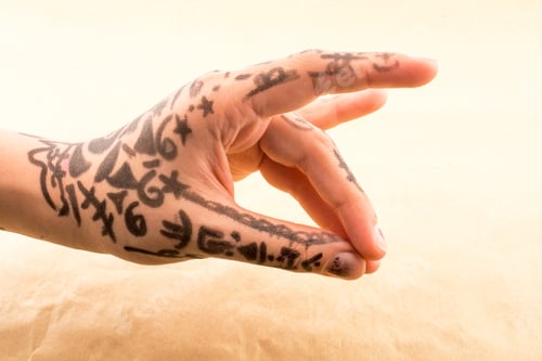Preview: Hand With Tattoo On A Background