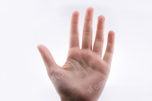 Preview: Human Hand Pointing On A White Background