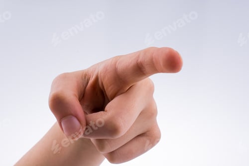 Preview: Human Hand Pointing On A White Background