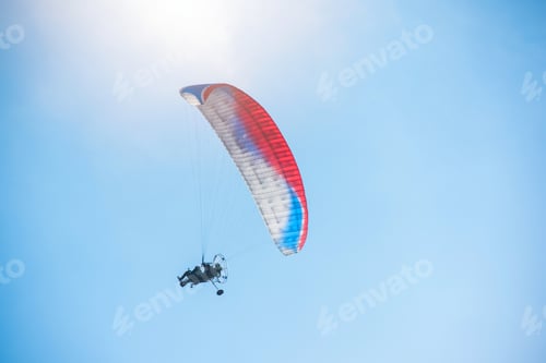 Preview: Paragliding In Mountains. Para Gliders In Fight In The Mountains, Extreme Sport Activity.