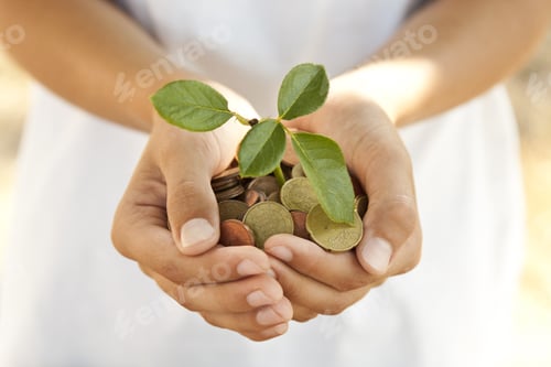 Preview: Hands With Coins Saving Concept