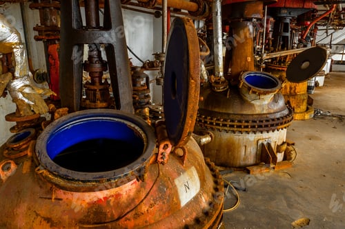 Preview: Industrial Interior With Storage Tank In Rusty Colors