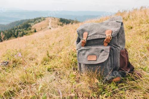 Preview: Hiking Backpack On The Top Of The Mountain