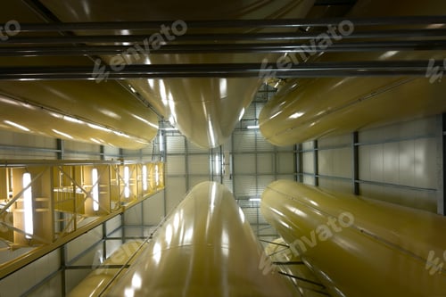 Preview: Industrial Interior With Welded Silos From Above