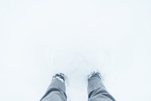 Preview: Legs In Snow Close Up Overhead View