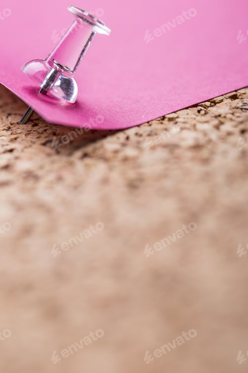 Preview: Photo Of Pink Note Posted To A Cork Board