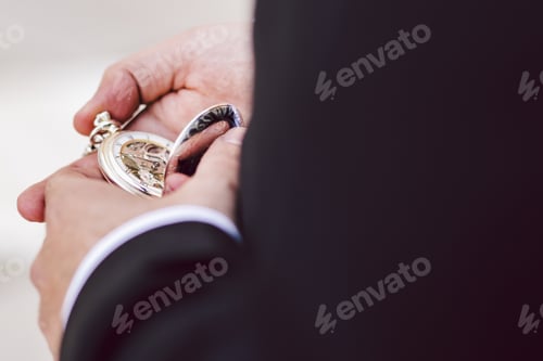 Preview: Old Pocket Watch In The Hands Of A Man