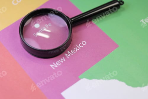 Preview: New Mexico Map Close Up With Magnifier