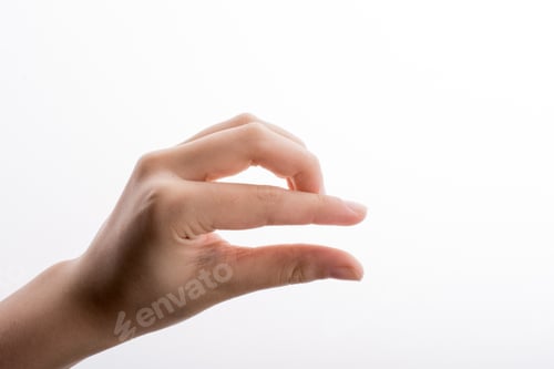 Preview: Hand Measuring On A White Background