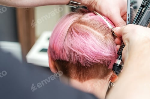 Preview: Professional Hairdresser Begins To Do Pink Hairdo For Girl
