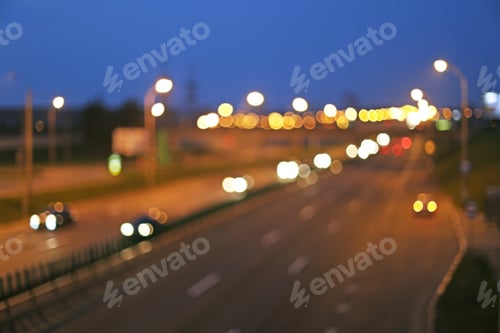 Preview: Blurred Urban Road City Lights Background
