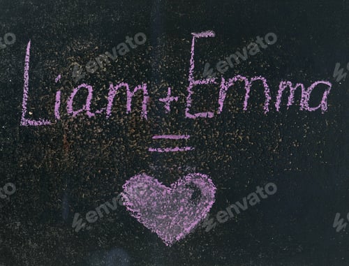 Preview: Liam And Emma Love Sign On A Blackboard