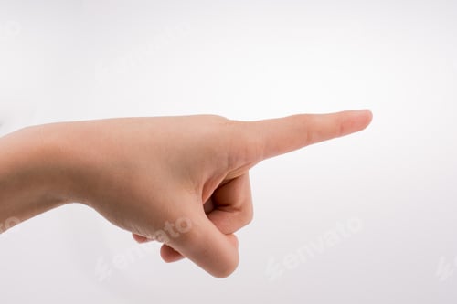 Preview: Human Hand Pointing On A White Background