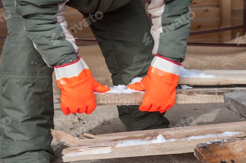 Preview: Carpenter Working At Sawmill, Closeup Photo