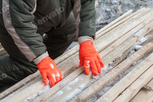 Preview: Carpenter Working At Sawmill, Closeup Photo