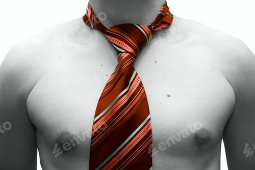 Preview: Black And White Man Wearing Tie On Neck