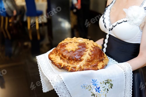 Preview: Girl Serving Loaf In Restaurant