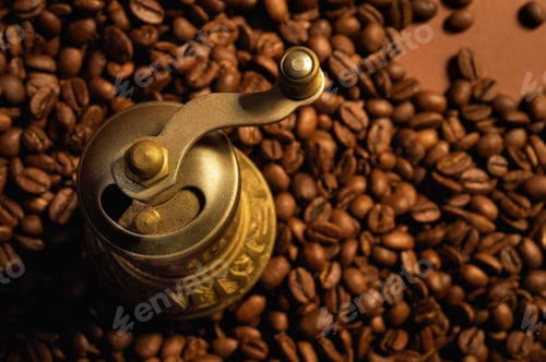 Preview: Coffee Background With Coffee Mill.