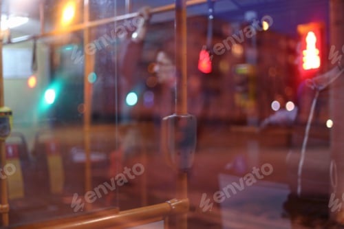 Preview: Blurred City Reflections Abstract Transport Background