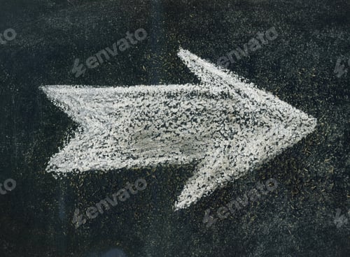 Preview: Arrow Drawn On The Chalkboard