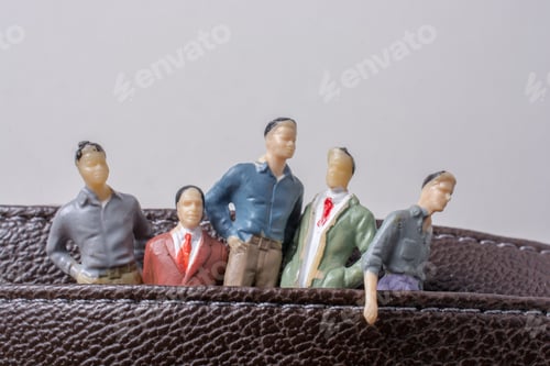 Preview: Tiny Figurine Of Group Of Men Miniature Model In Pockets