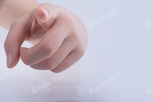 Preview: Hand Pointing Gesture On A White Background