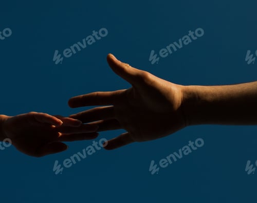 Preview: Silhouette Of Helping Hand Concept