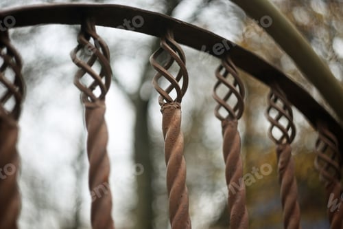 Preview: Iron Dark Ornate Fence Close Up