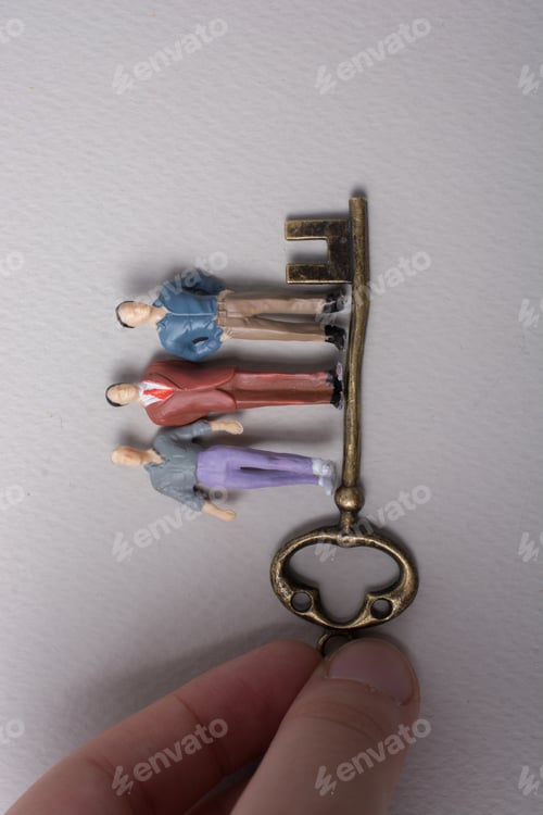 Preview: Tiny Figurine Of Man Miniature And Retro Key